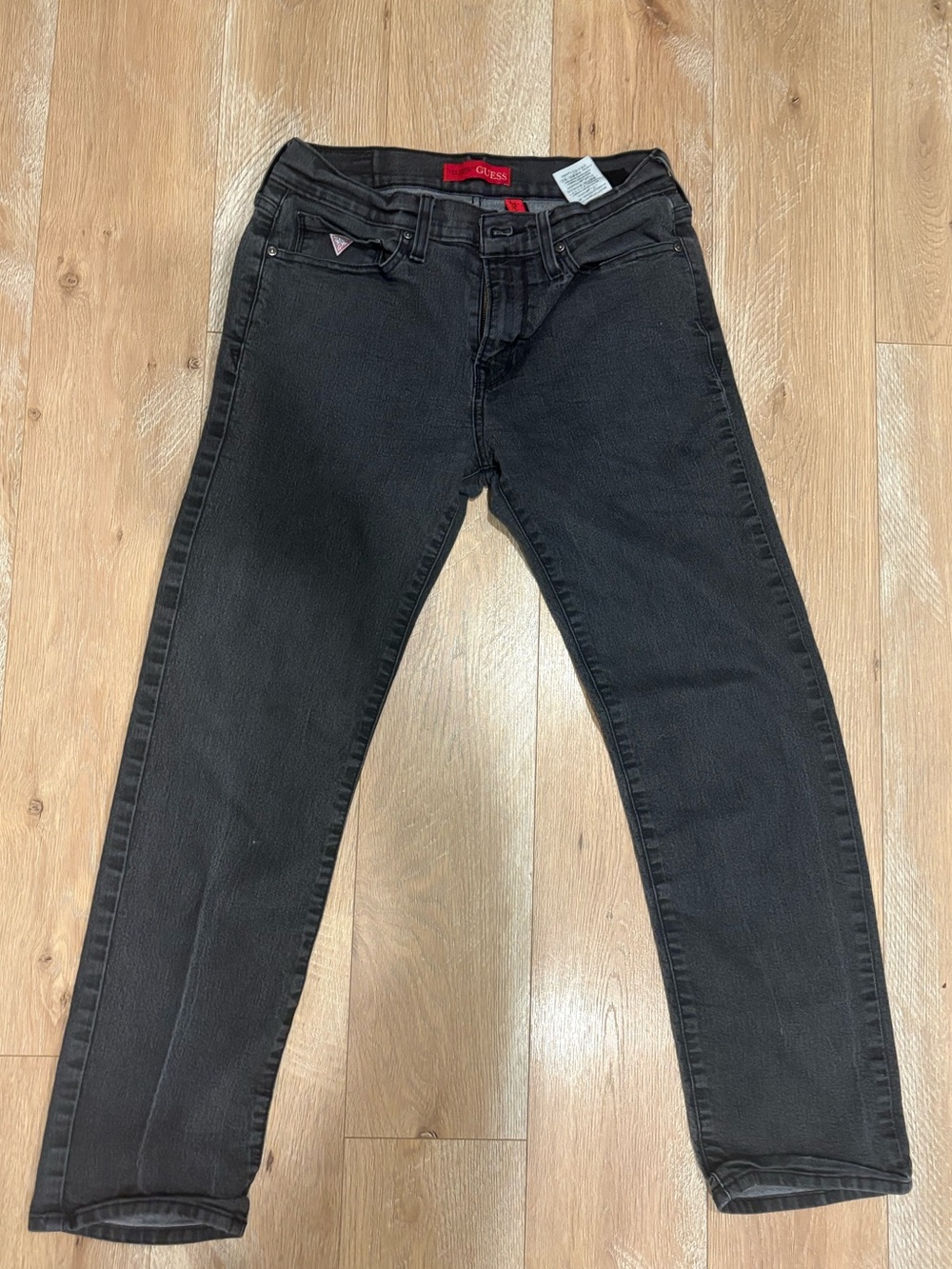 Guess black straight jeans